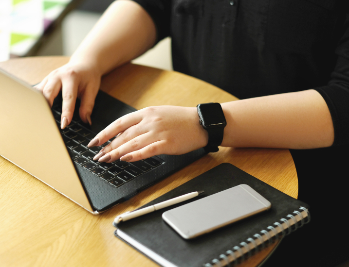 a woman working