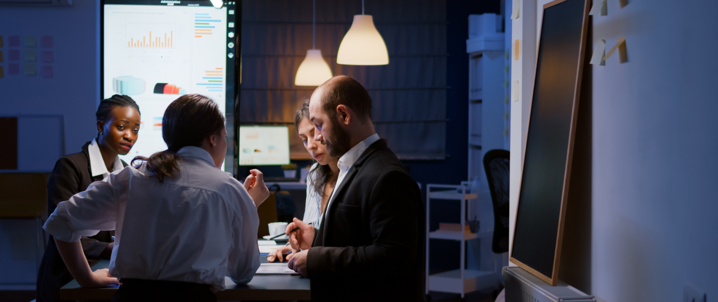 employees in a meeting